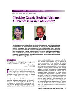 Checking Gastric Residual Volumes: A Practice in Search of ...