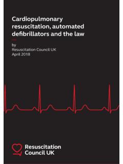 Cardiopulmonary resuscitation, automated defibrillators ...