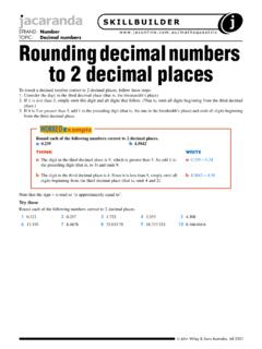 STRAND: Number Decimal numbers Rounding …