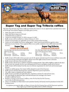 Super Tag and Super Tag Trifecta raffles