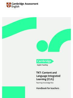 TKT content and language integrated learning (CLIL)