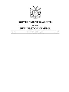 GOVERNMENT GAZETTE REPUBLIC OF NAMIBIA - FAO