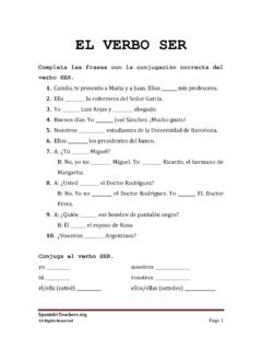 EL VERBO SER - Spanish4Teachers.org