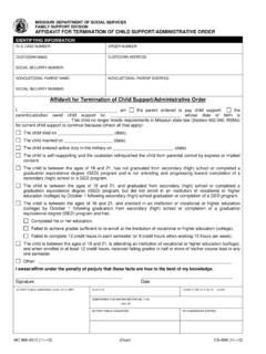 Affidavit for termination of child support administrative ...