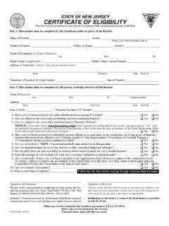 STATE OF NEW JERSEY CERTIFICATE OF ELIGIBILITY