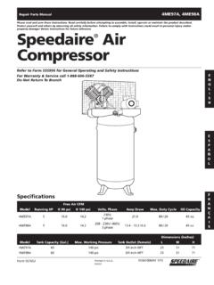 Repair Parts Manual Speedaire Air Compressor