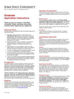 Graduate Application Instructions