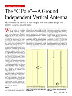 The “C Pole”— A Ground Independent Vertical Antenna