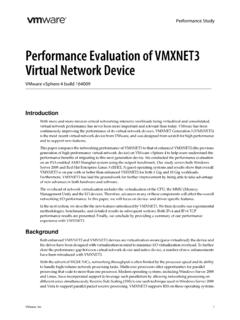 Performance Evaluation of VMXNET3 Virtual Network Device