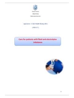 Care for patients with fluid and electrolytes imbalance