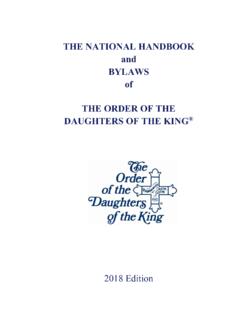 THE NATIONAL HANDBOOK and BYLAWS of THE ORDER …