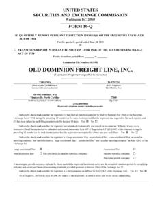 OLD DOMINION FREIGHT LINE, INC. - ir.odfl.com