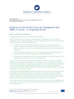 Guidance on the format of the risk management plan (RMP ...