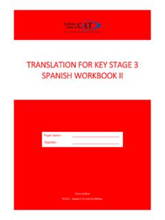 TRANSLATION FOR KEY STAGE 3 SPANISH WORKBOOK II