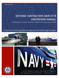 Defense ContraCtors sBIr/sttr PartnerIng Manual - Navy SBIR