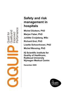 Safety and risk management in hospitals - Health Foundation