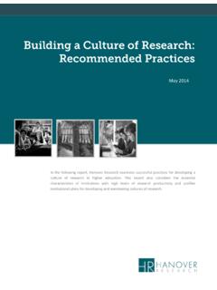 Building a Culture of Research - Recommended Practices