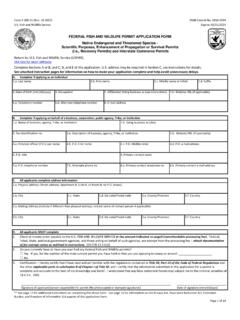 FEDERAL FISH AND WILDLIFE PERMIT APPLICATION …