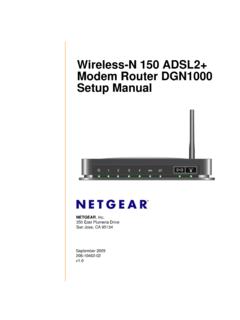 Wireless-N 150 ADSL2+ Modem Router DGN1000 Setup …