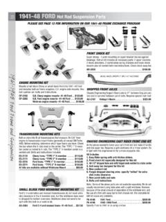 1941-48 FORD Hot Rod Suspension Parts