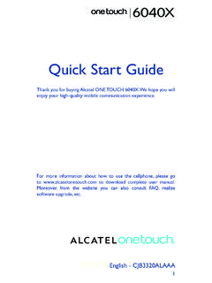Quick Start Guide - Alcatel Mobile