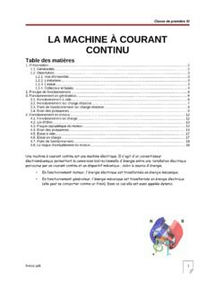 LA MACHINE &#192; COURANT CONTINU - projet.eu.org