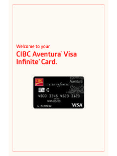 Welcome to your CIBC Aventura Visa Infinite Card