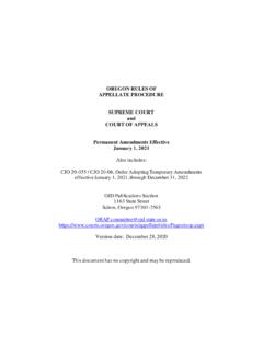 OREGON RULES OF APPELLATE PROCEDURE SUPREME …