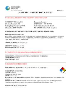 MATERIAL SAFETY DATA SHEET - Home | MATHESON