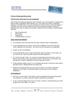 Forms of Business Ownership[1] - Nevada Small Business ...