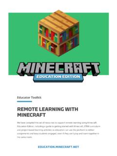 REMOTE LEARNING WITH MINECRAFT
