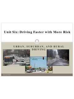 Unit Six: Driving Faster with More Risk