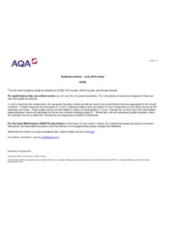 Grade Boundaries GCSE June 2016 - AQA