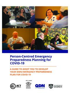 Person-Centred Emergency Preparedness Planning for COVID …