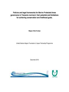Policies and legal frameworks for Marine Protected Areas ...