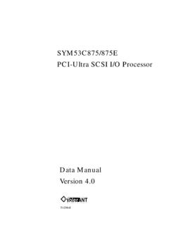 SYM53C875/875E PCI-Ultra SCSI I/O Processor