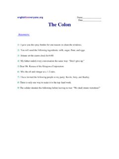 Colon - answers - English for Everyone