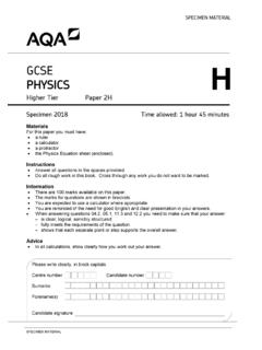 GCSE Physics Specimen question paper - …