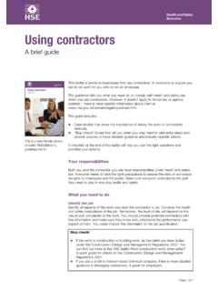 Using contractors: A brief guide INDG368(rev1) - HSE