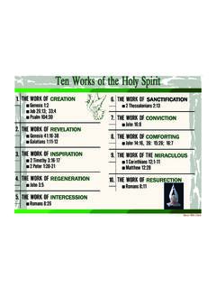 Ten Works of the Holy Spirit - Bible Charts