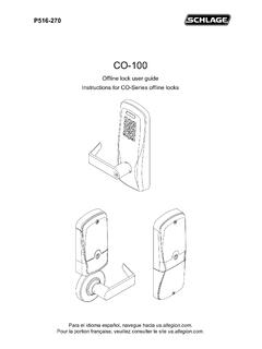 Schlage CO-100 Series User Guide - English