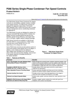 P266 Series Single-Phase Condenser Fan Speed Controls ...