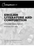 English Literature and Composition Course …