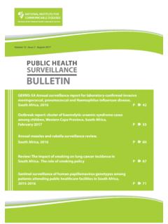 PUBLIC HEALTH SURVEILLANCE BULLETIN - NICD