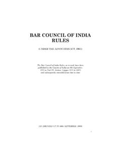 BAR COUNCIL OF INDIA RULES