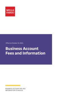 Business Account Fees and Information - Wells Fargo