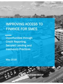 IMPROVING ACCESS TO FINANCE FOR SMES - World Bank