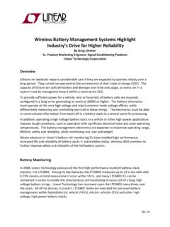 Wireless Battery Management Systems Highlight Industry’s …