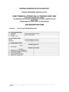 CHIEF FINANCIAL OFFICER (Ref. 3): POSITION CODE: 5502