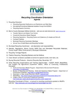 Recycling Coordinator Orientation Agenda 01-27-2017